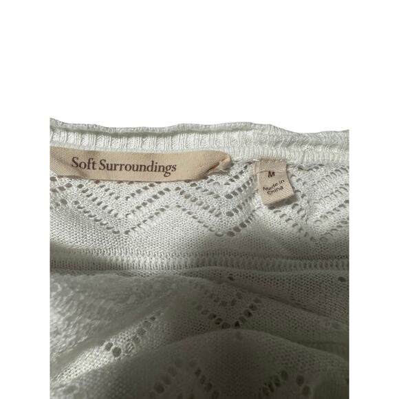 Soft Surroundings White Chevron open Knit Cardigan Sweater – Size M - Picture 5 of 6